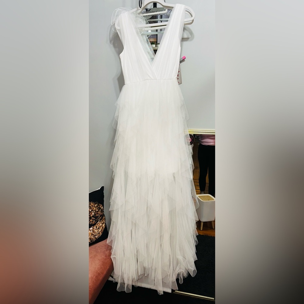 White meshed formal maxi dress - Picture 8 of 10